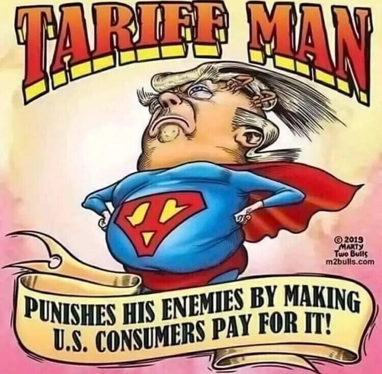 Tariff man punishes his enemies by making US consumers pay for it!