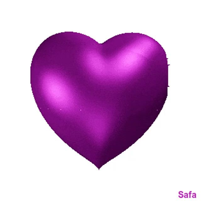 a purple heart is on a white background with the name safa below it