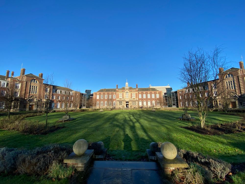 Winter sunlight on university of Hull campus.