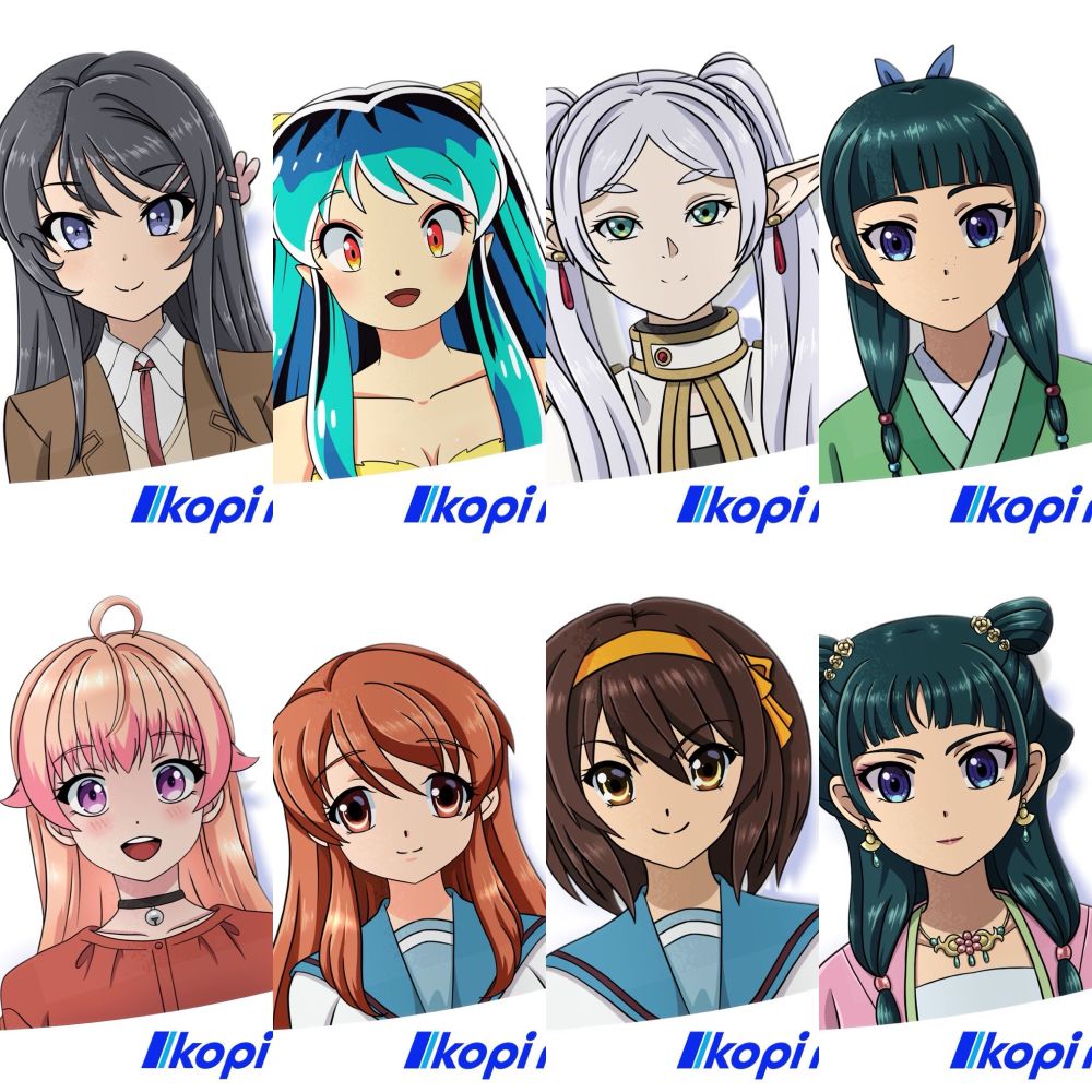 Anime girls sticker designs 