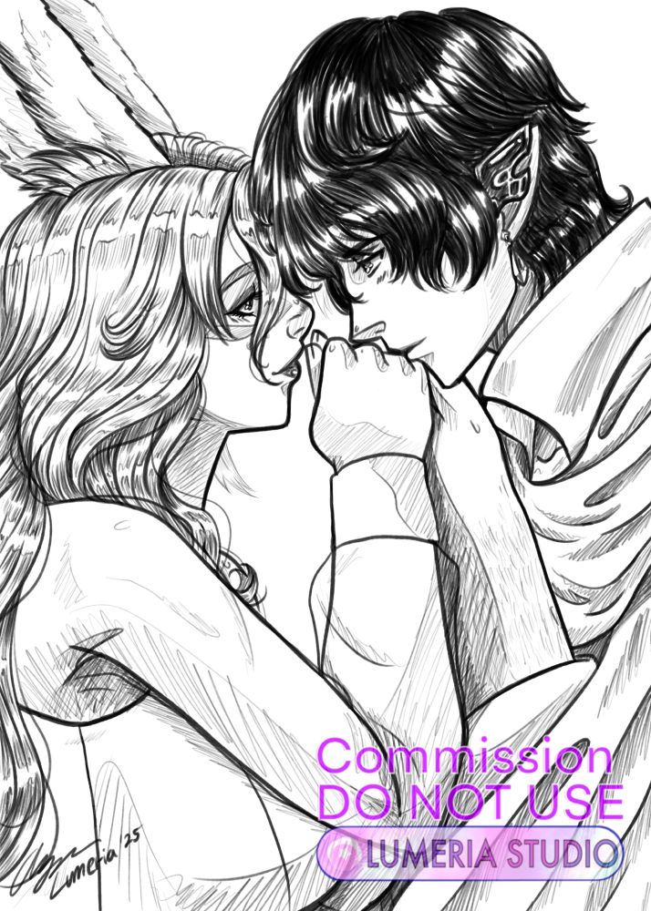Aymeric holding his lover’s hand as he kisses it. They’re staring into each other’s eyes.