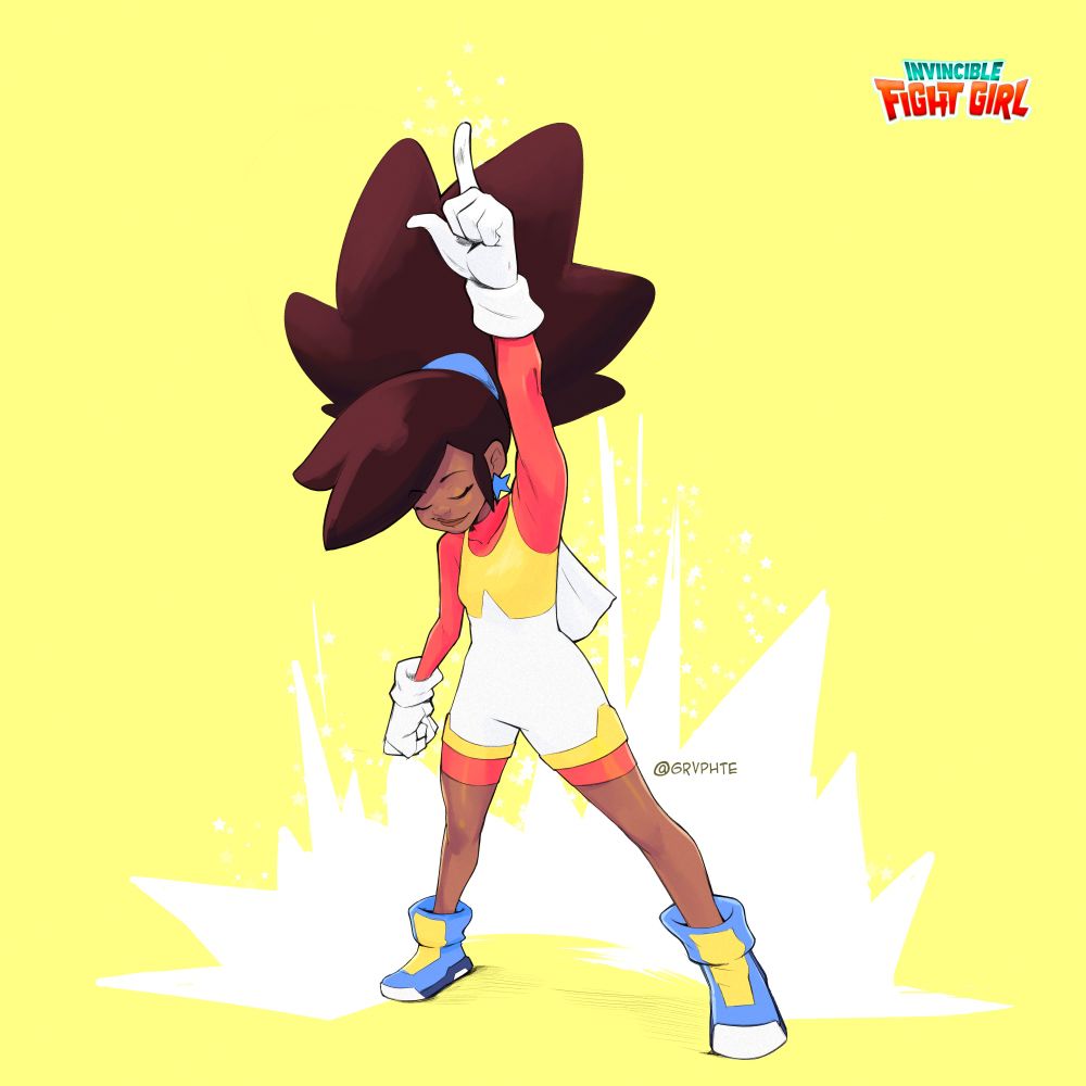 a drawn image of Andy from the Adult Swim animated show "Invincible Fight Girl"