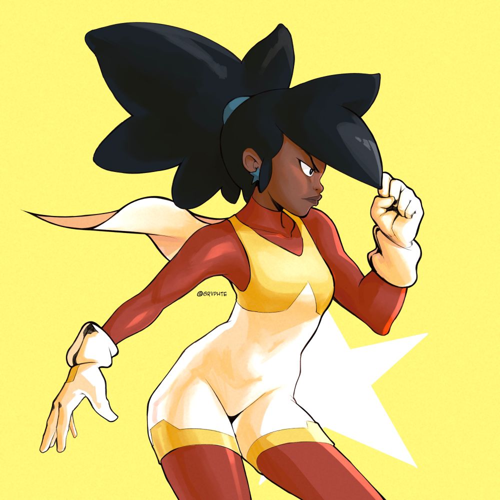 Pose of a black girl named "Andy" from hit TV series "Invincible Fight girl"