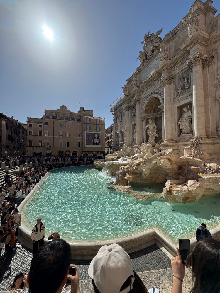 Trevi fountain in the sunshine, but really it’s a portal of escape!