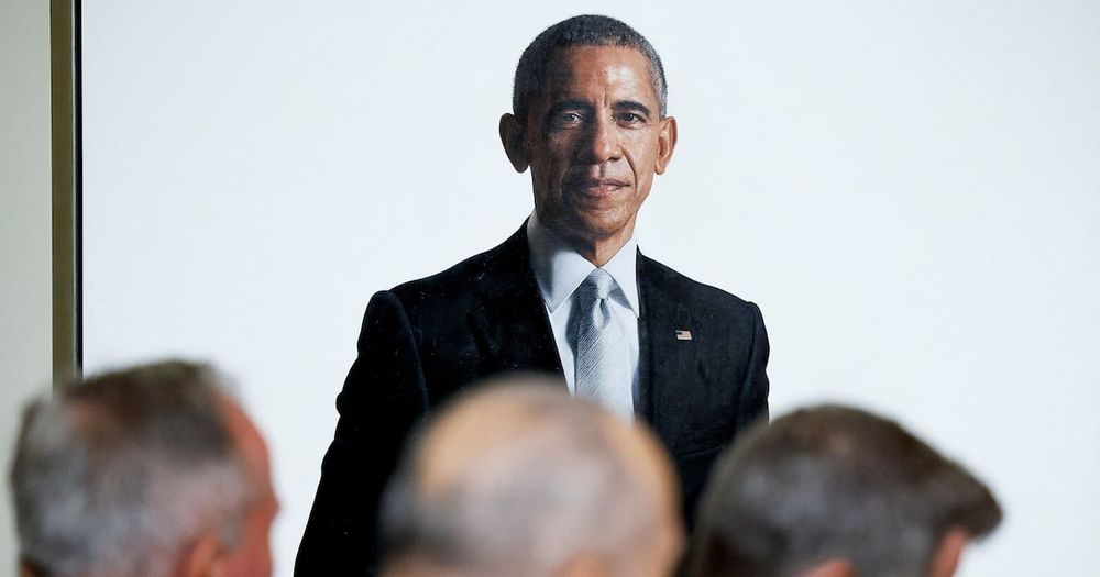 Once a dramatic feature of the White House entryway, the official portrait of former President Barack Obama has been moved to a decidedly less prominent position, underscoring the yearslong tensions b...