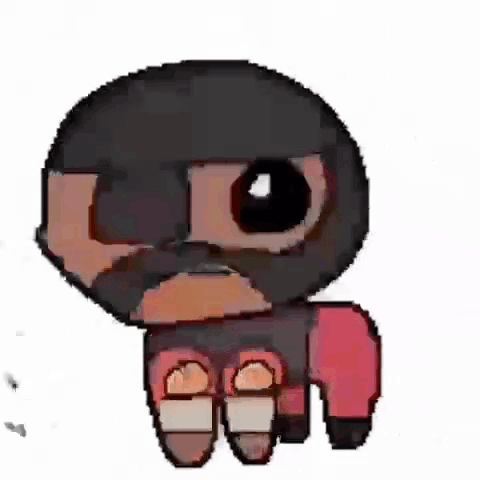 a pixel art drawing of a cartoon character with a beard and a mask .