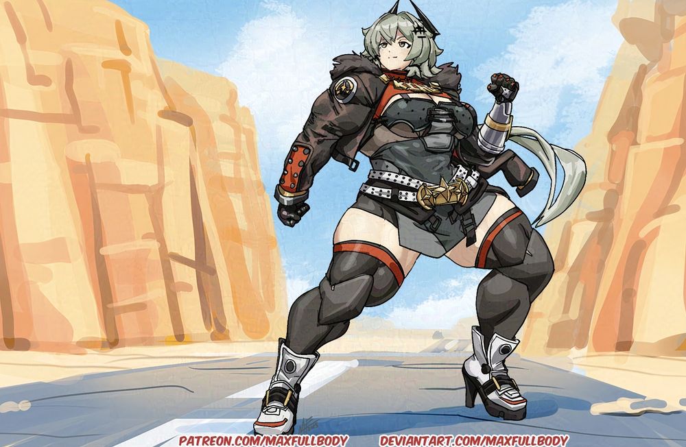 A very muscular Caesar King from Zenless Zone Zero but unarmed.

Zenless Zone Zero and all related characters are © Hoyoverse/Mihoyo co LTD.

Art by Max Fullbody, not Public use or AI Datasets without permission.