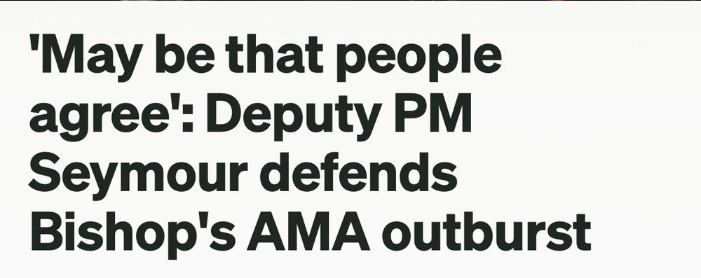 'May be that people agree': Deputy PM
Seymour defends
Bishop's AMA outburst