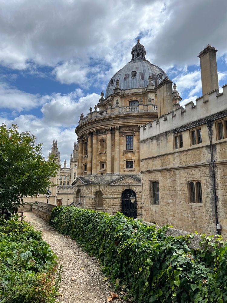 The Radcliffe camera in Oxford as seen from Exeter College
