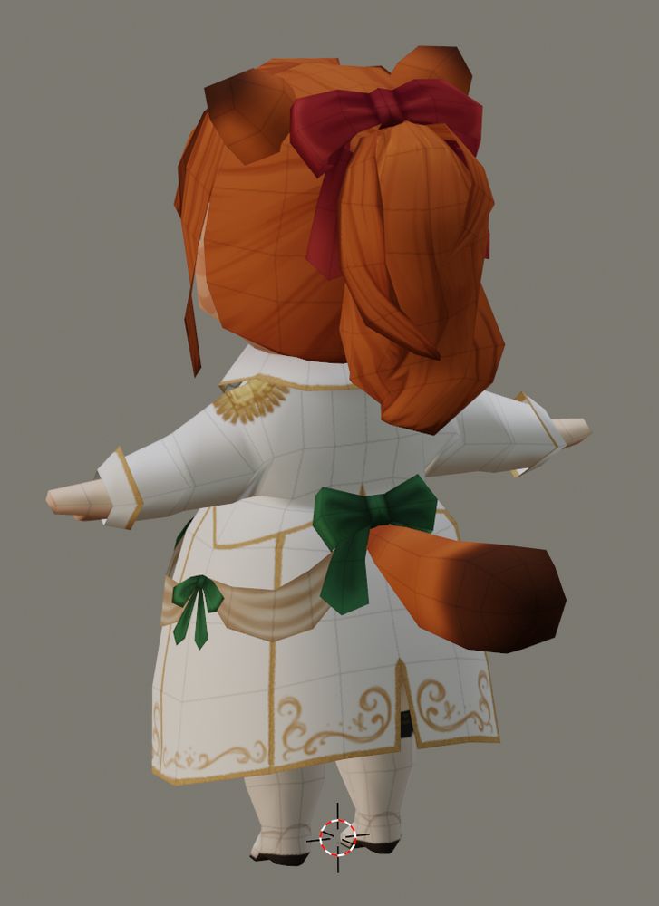 back view of the lottie model in blender