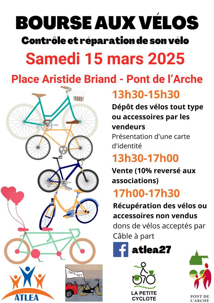Pont-de-l'Arche - bourse aux vélos samedi 15 mars