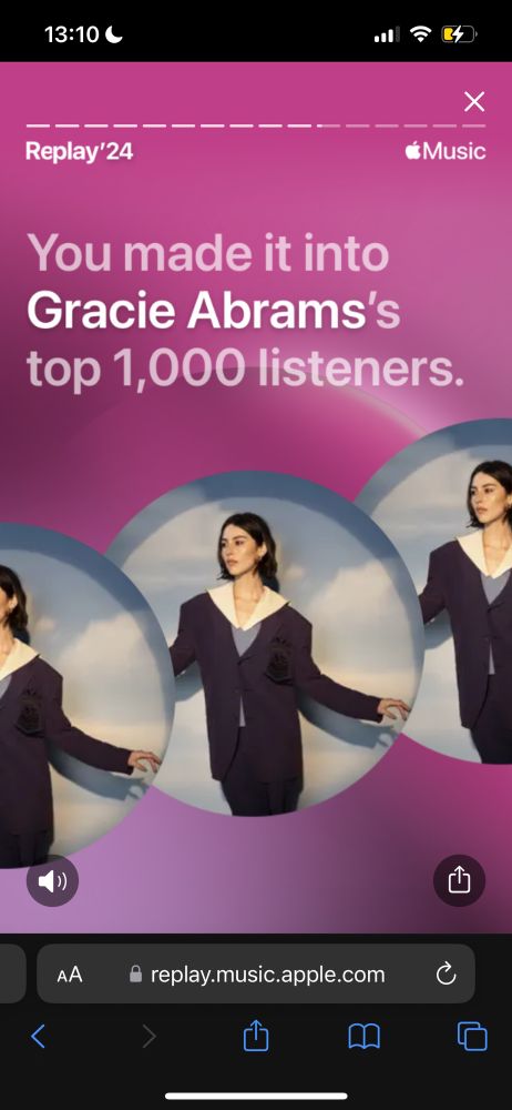 you made into Gracie Abram’s top 1000 listeners