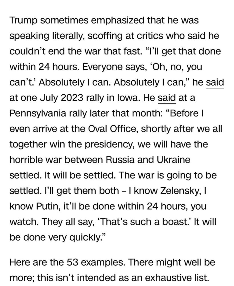 Trump promised 53 times to end the conflict between Russia and Ukraine “in a day”