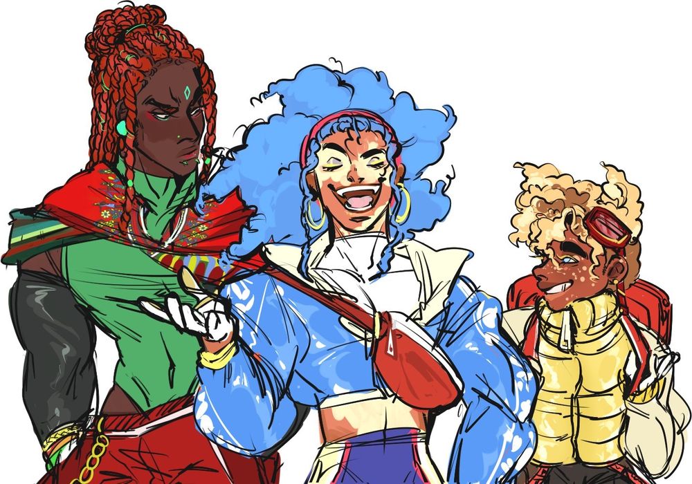 Humanoid renditions of Sonic the Hedgehog, Knuckles the Echidna, and Miles "Tails" Prower