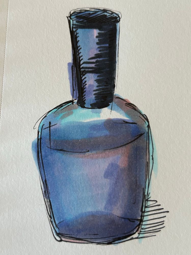 A close up of the nail polish sketch from my sketchbook page! This one is my favorite 