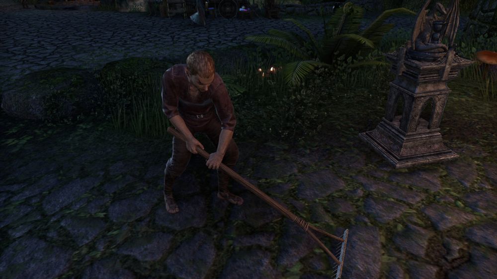 ESO 스크린샷. 갈퀴질을 하는 멜린펠.