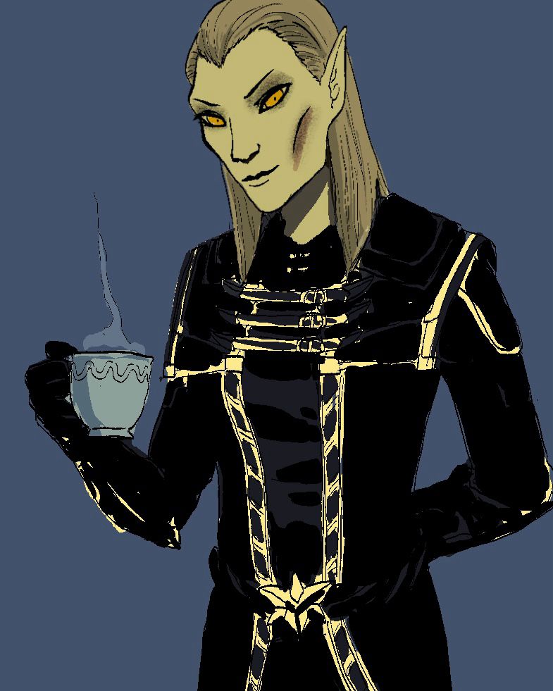 찻잔을 들고 있는 엘렌웬