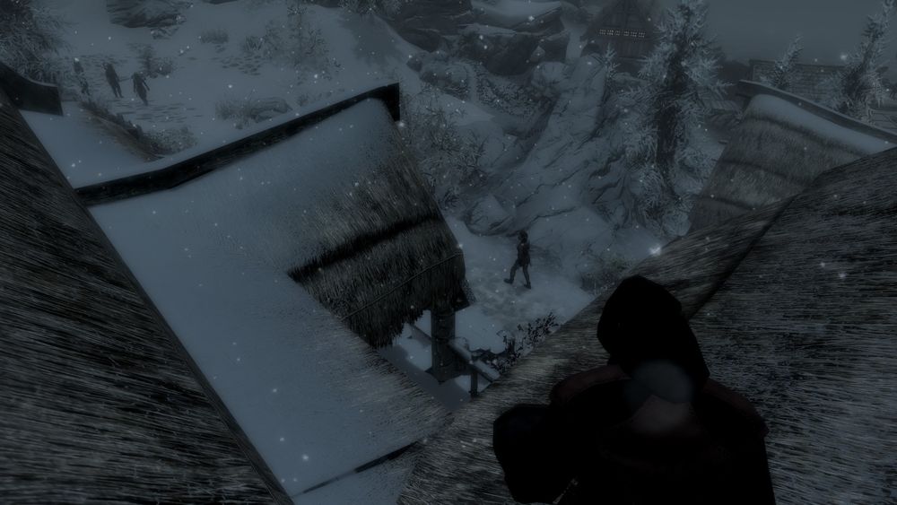 지붕 위에 올라가 있는 보스머