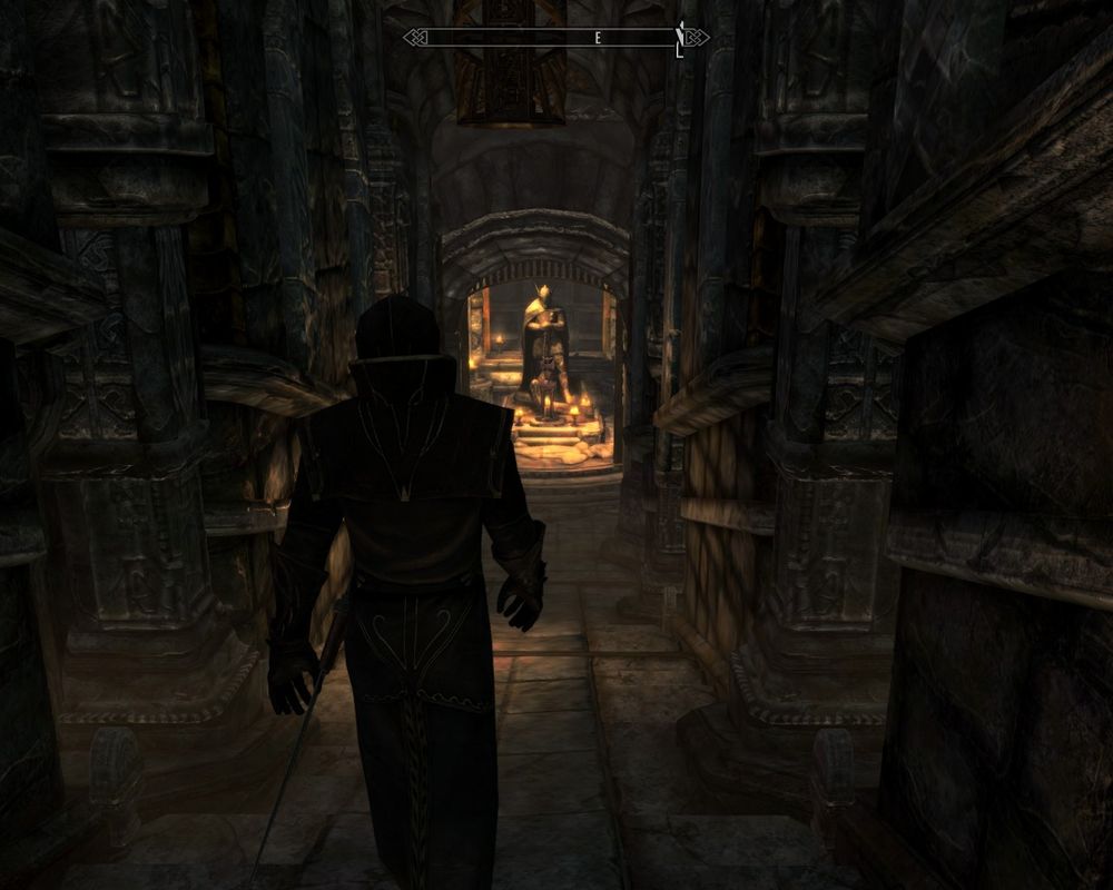 탈로스 shrine이 있는 홀로 걸어들어가는 탈모어.