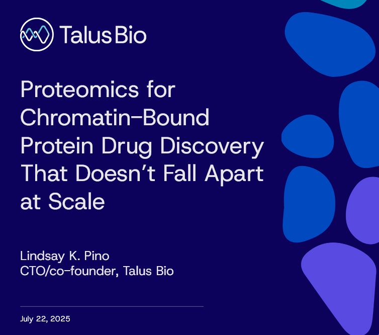 title slide, "Proteomics for Chromatin-Bound Protein Drug Discovery That Doesn't Fall Apart at Scale"