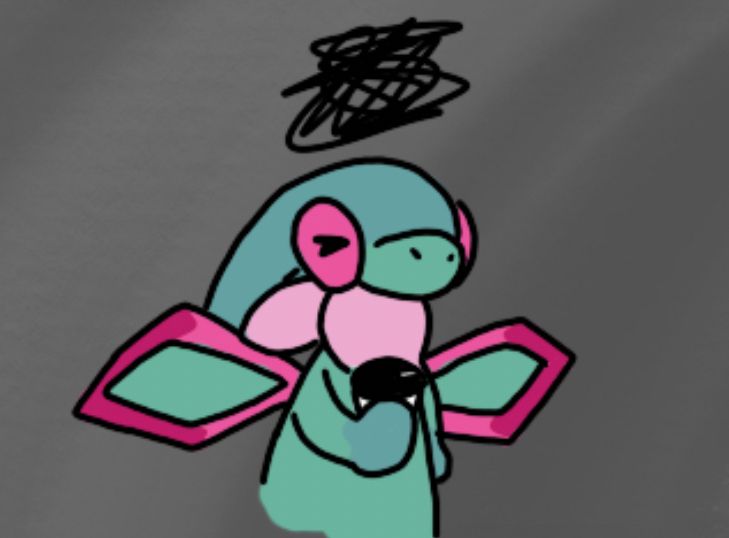 Tired flygon holding coffee