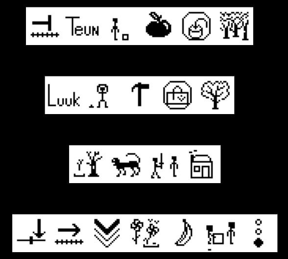4 phrases made in the first digital versions of the Eloquence symbols
