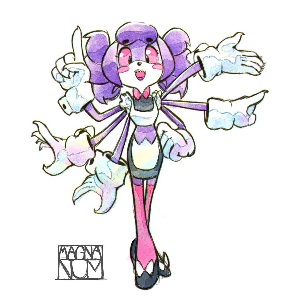 Num the spider maid, if she were a mobian,  from the Sonic™ the hedgehog franchise.