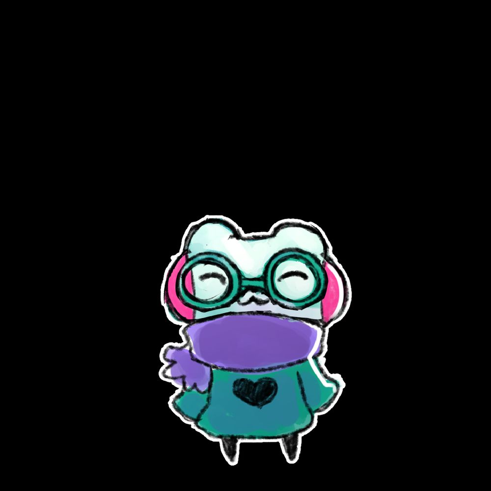 Magna the frog,  dressed up as  Ralsei from deltarune, with a happy expression.

He is painted white with   strong pink cheeks, wearing his purple scarf and a green robe with a heart on it