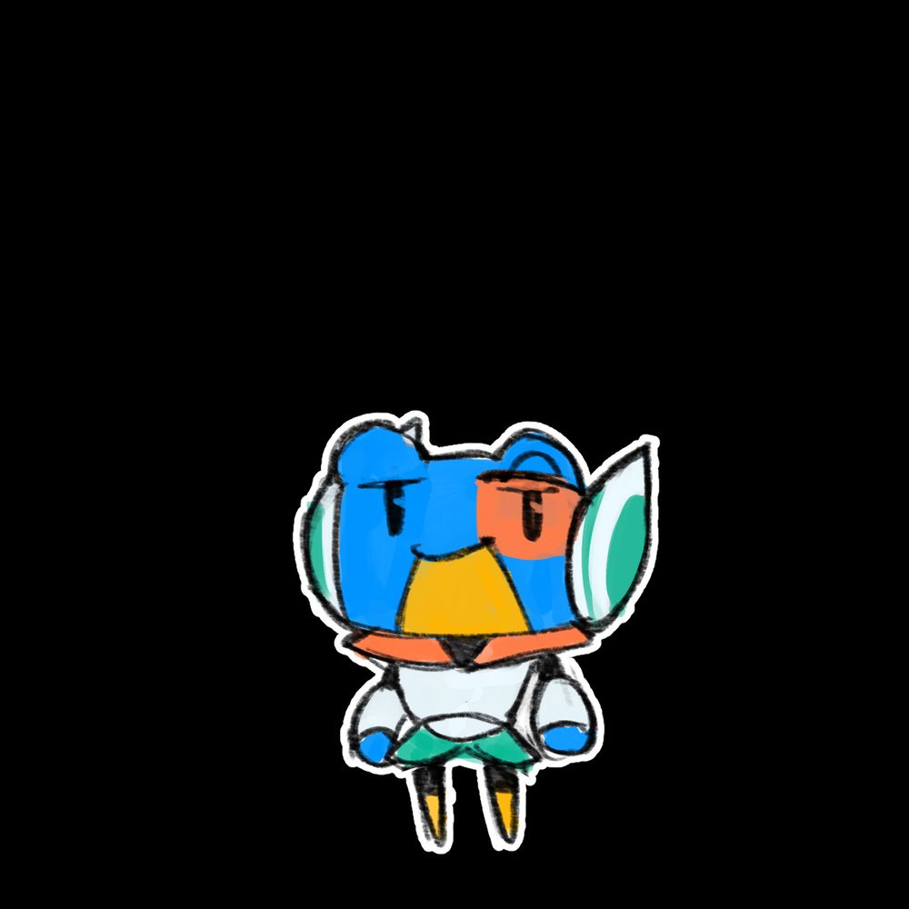 Magna the frog, dressed and painted as berdly from deltarune