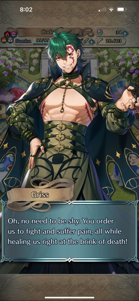 griss's level 40 conversation in fire emblem: heroes