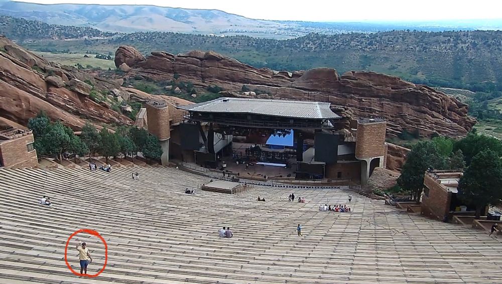 Red Rocks Amphitheater live cam screenshot. Pictured: me