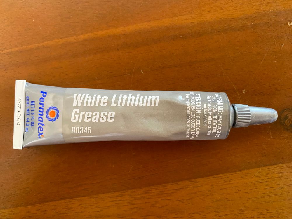A tube of white Lithium Grease.