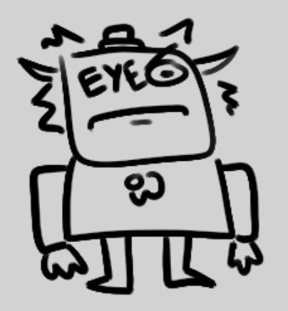 A cursed doodle of Matthason, a character from a Friday Night Funkin’ mod called Vs. Dave and Bambi.  His head is square shaped and he looks weird