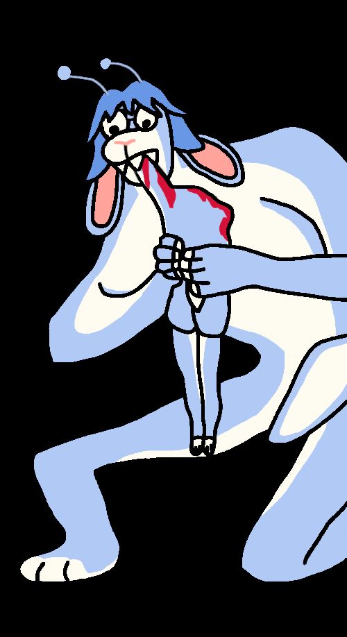"Saturn Devouring His Son" but it's a structurally deformed Vik devouring a smaller version of Vik