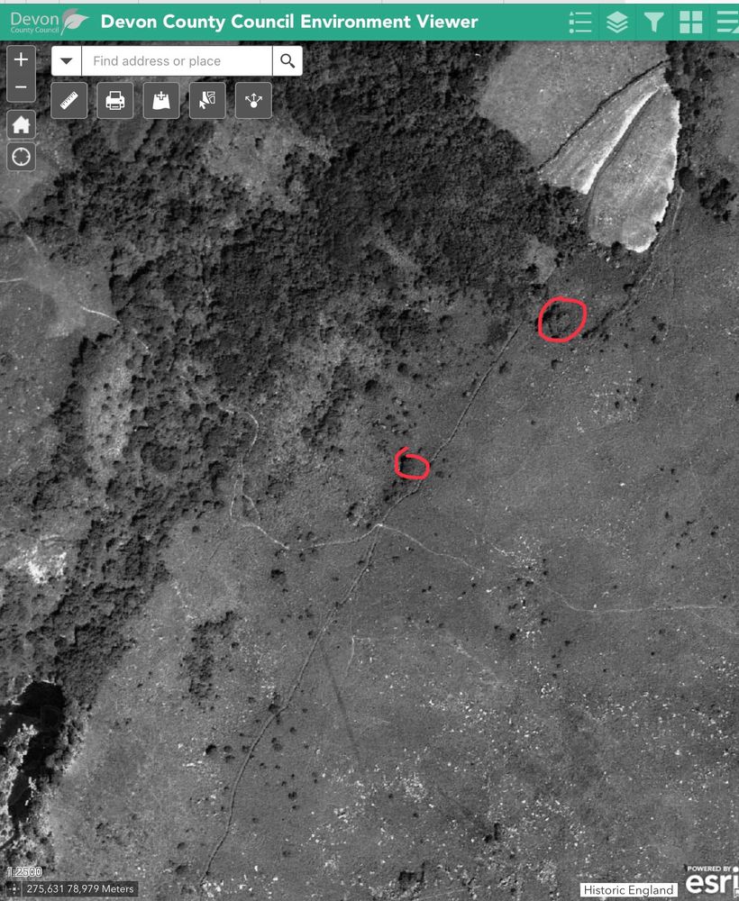 A aerial photo from the 1940s of the same area