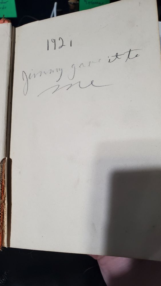 Autograph dated to 1921 inside the cover of same book 