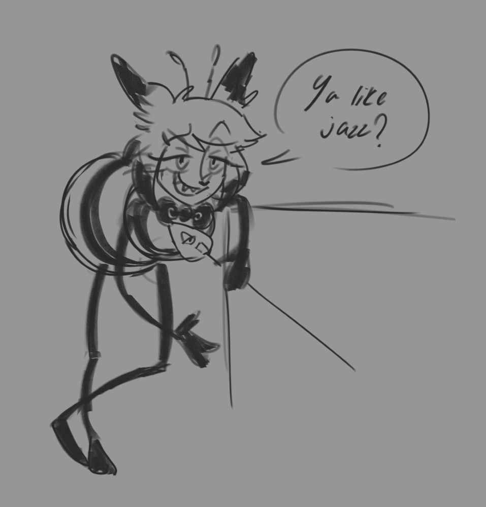 Alastor as "Ya like jazz" meme from the Bee Movie