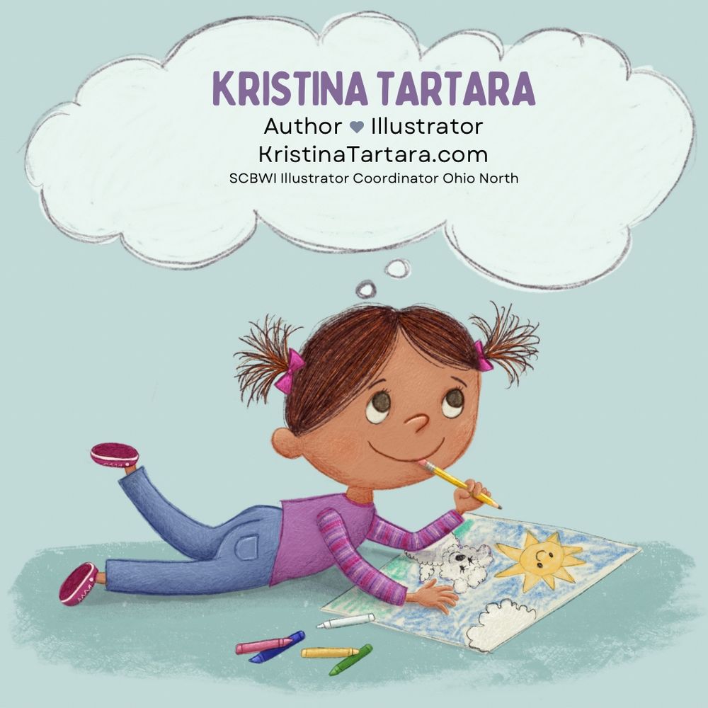 Girl drawing, girl thinking, girl thinking about her drawing,