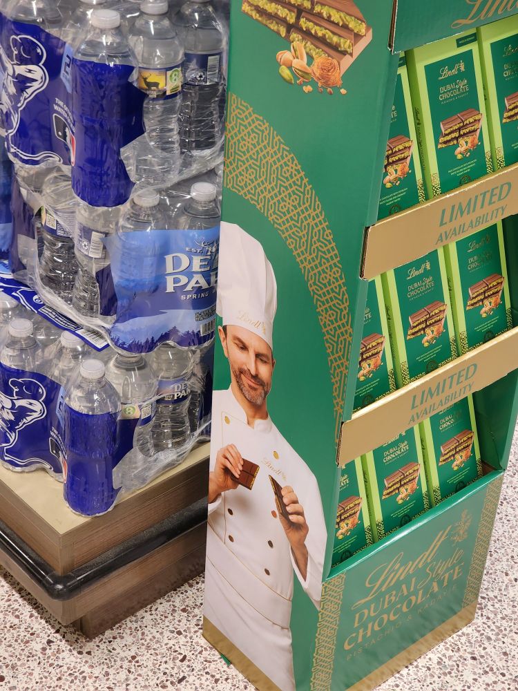 photo of lindt Dubai style chocolate display
