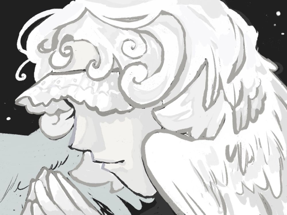 Close up rough digital painting of Doughael