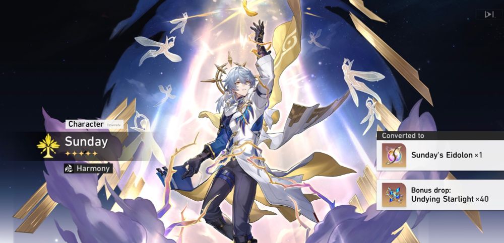 Hsr banner pull image of Character Sunday. 