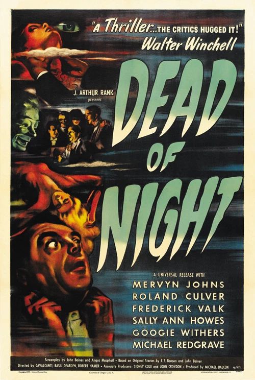 Poster for the classic 1945 British horror anthology film Dead of Night.
