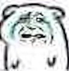 Crying hamster meme image that is comically bit-crushed 