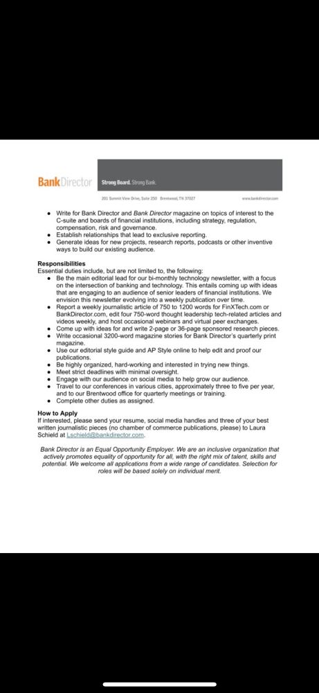 Job Description for Writer/Editor Position (2/2)