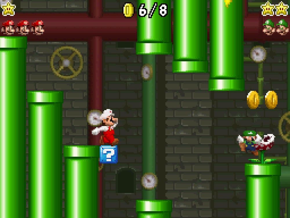 The image for the track "Mario Vs. Luigi - Stage BGM 2" from New Super Mario Bros. for the Nintendo DS on the Nintendo Music service.