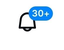 sino do bluesky com 30+ notificações 