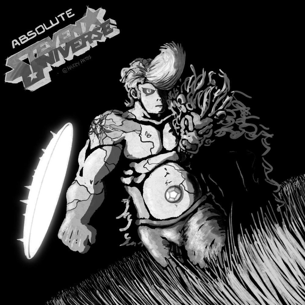 An epic dark illustration of absolute steven universe grimdark.
