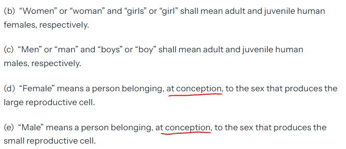 Screenshot of excerpt from President Trump's executive order, "DEFENDING WOMEN FROM GENDER IDEOLOGY EXTREMISM AND RESTORING BIOLOGICAL TRUTH TO THE FEDERAL GOVERNMENT"