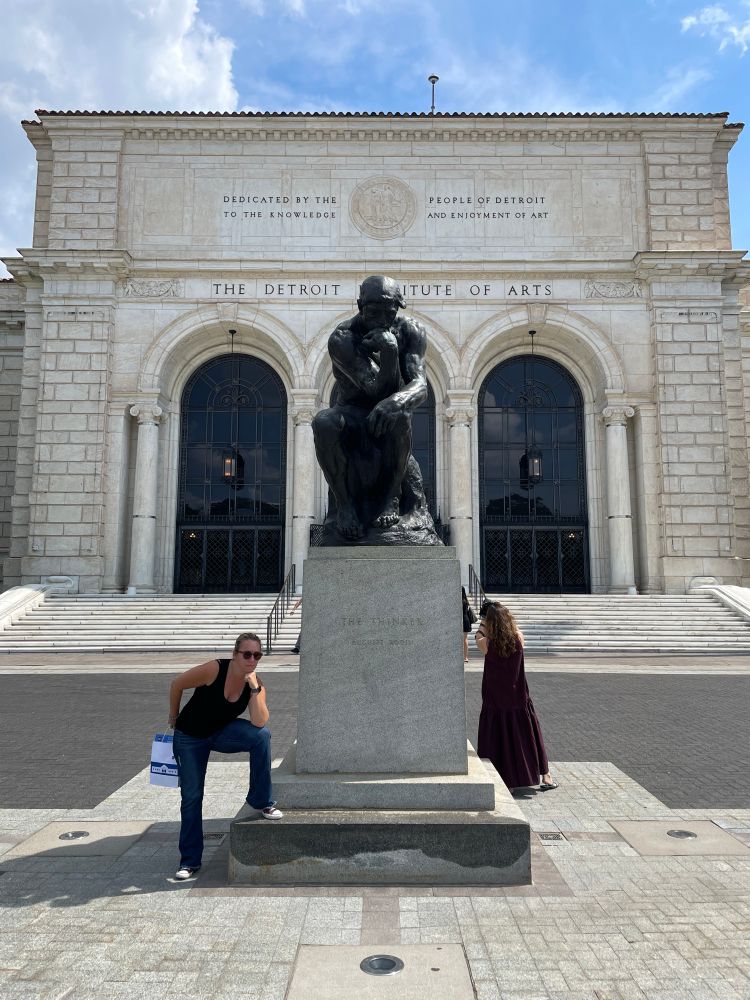Me posing in front of the Rodin thinker like the thinker 