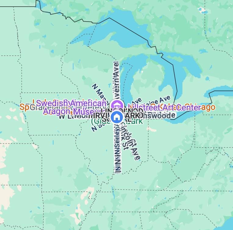 a bunch of labels in a circle around chicago
